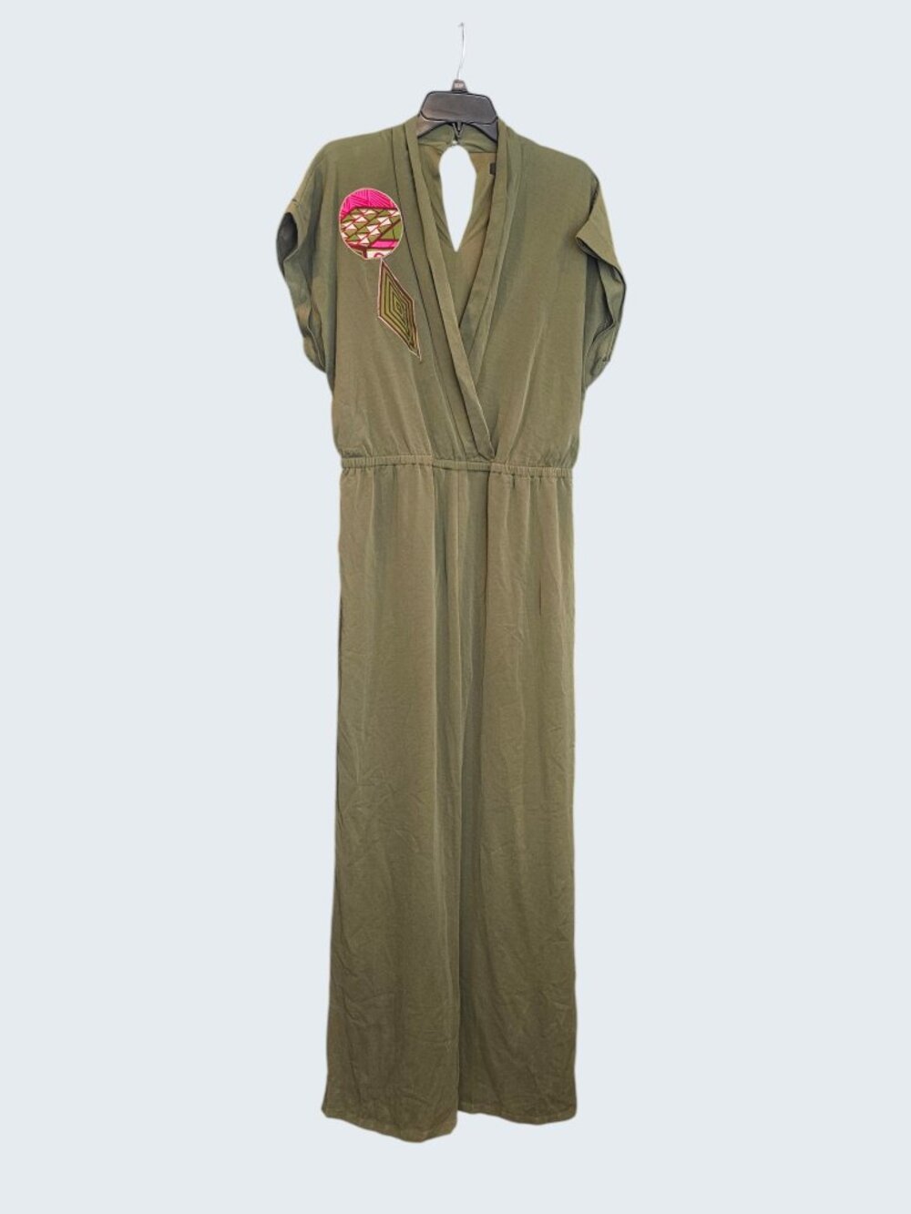 Lulu's Undeniable Success Olive Green Short Sleeve Wide-Leg Jumpsuit - Picture 7 of 11